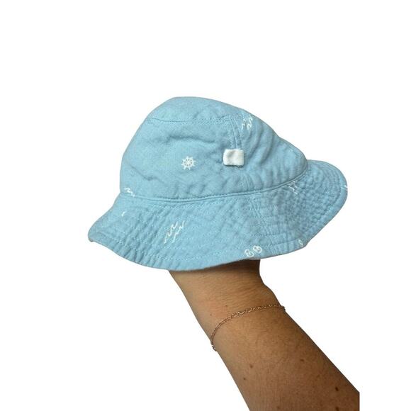 Nordstrom Baby Blue Henley Romper & Hat Set Size Newborn - Picture 7 of 8